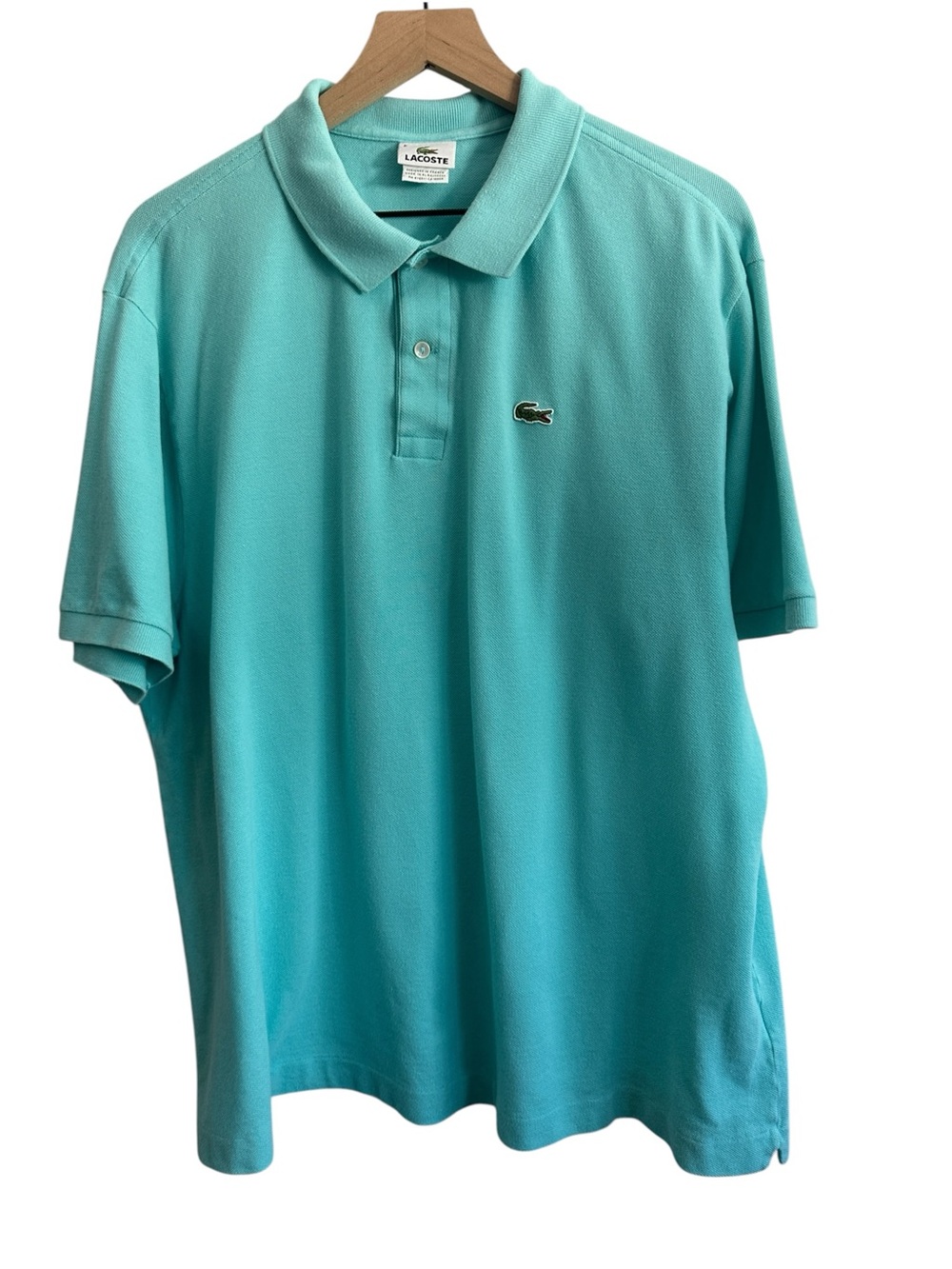 Lacoste Men Polo Shirt 3XL Aqua Blue Teal Short Sleeve Shirt 8 Preppy Pique